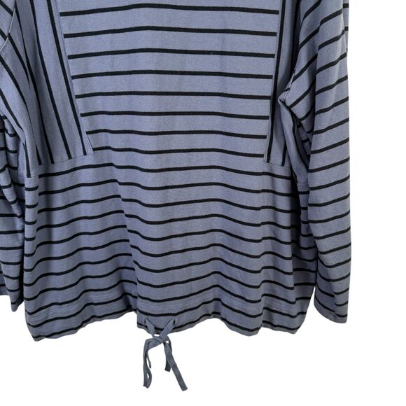 J Jill Fit Blue Striped Sweatshirt Capsole Minimalist Travel Womens Plus Size 2x - Picture 2 of 6